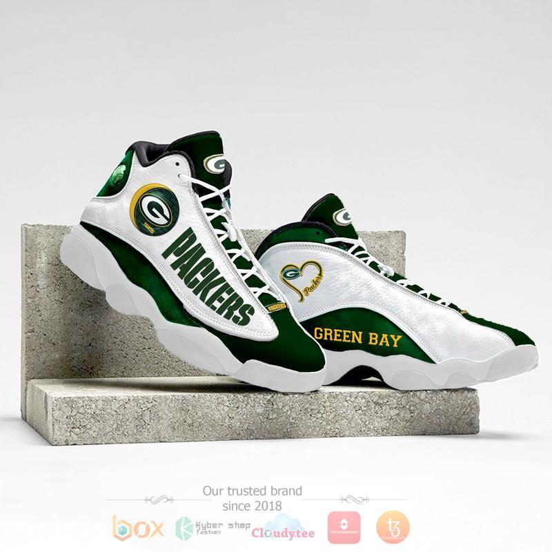 NFL_Green_Bay_Packers_Green_White_Air_Jordan_13_Shoes