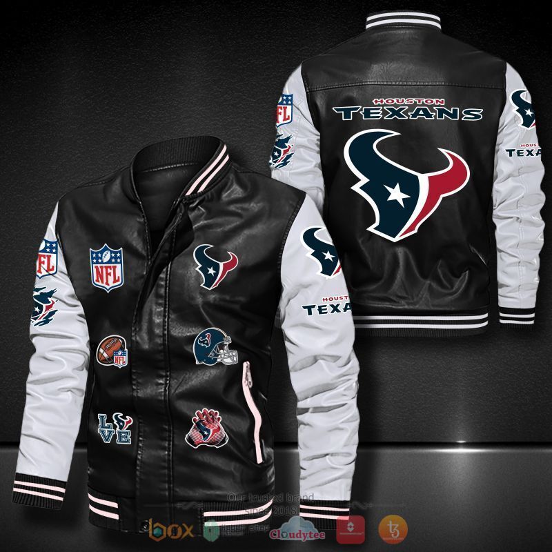 NFL_Houston_Texans_logo_team_Bomber_leather_jacket