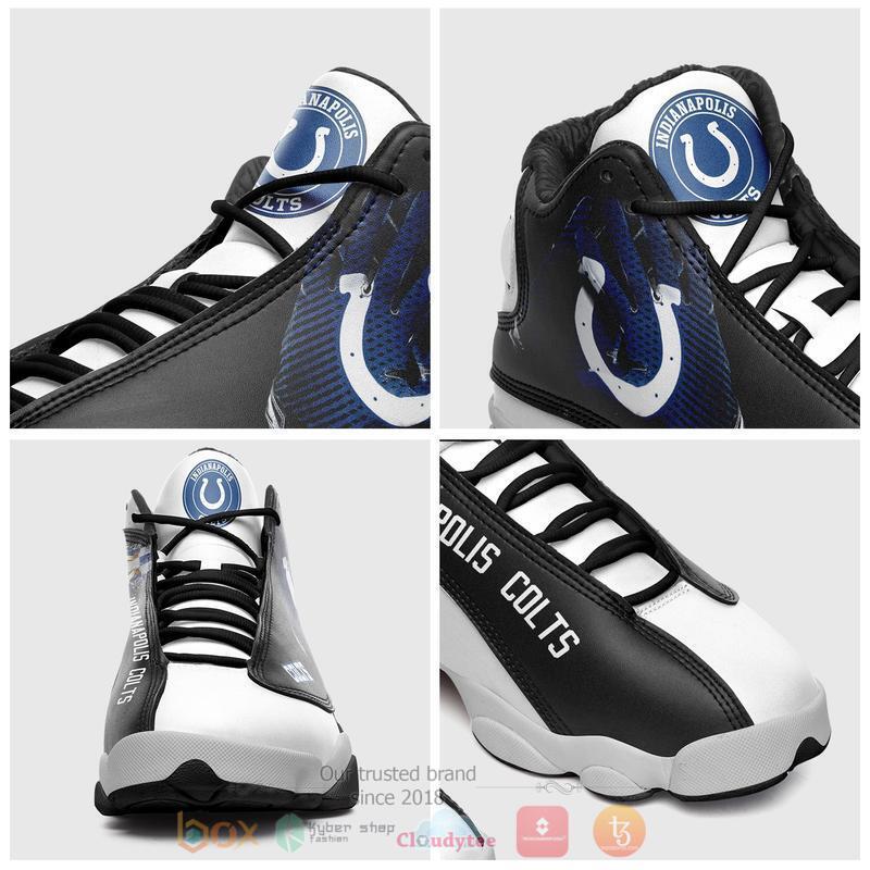 NFL_Indianapolis_Colts_Black_White_Air_Jordan_13_Shoes