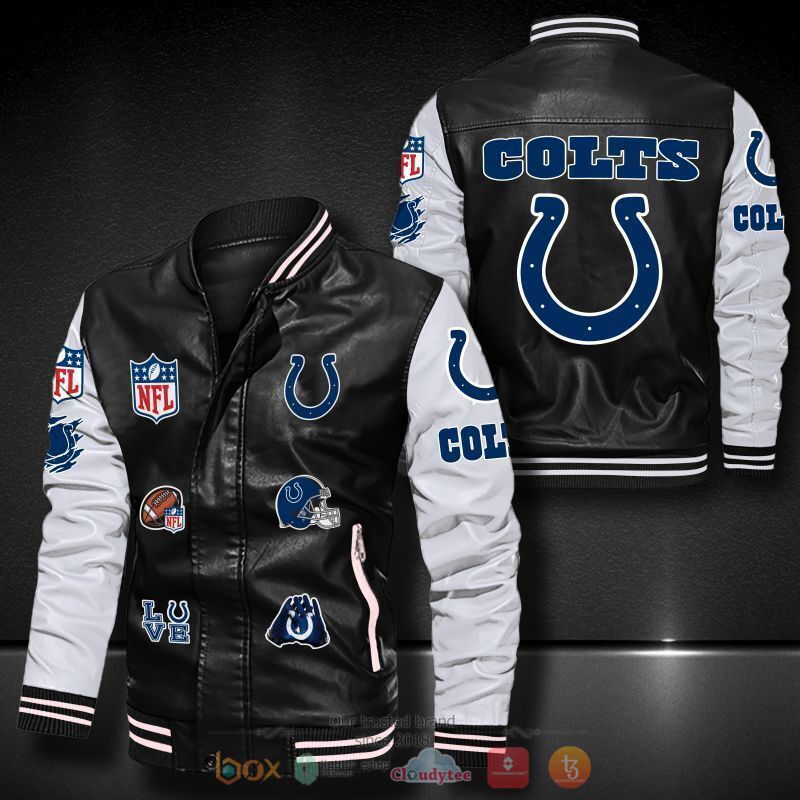 NFL_Indianapolis_Colts_logo_team_Bomber_leather_jacket