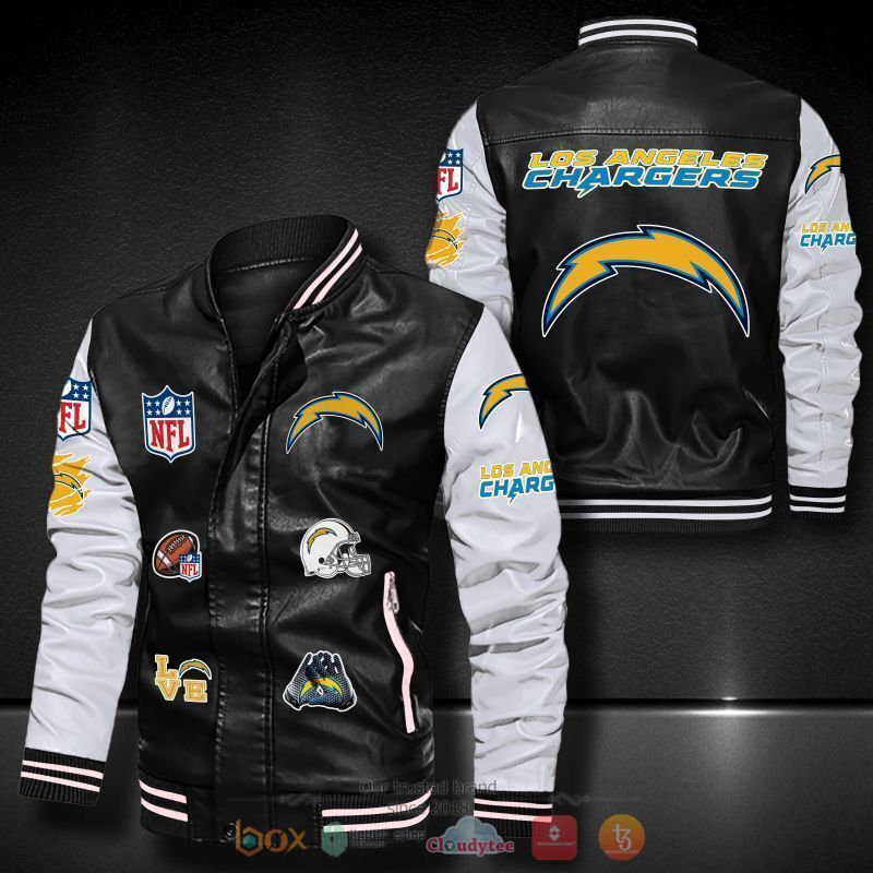 NFL_Los_Angeles_Chargers_logo_team_Bomber_leather_jacket