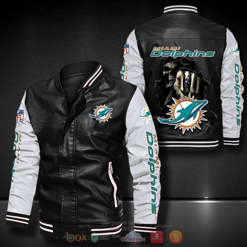 NFL_Miami_Dolphins_Death_god_Bomber_leather_jacket