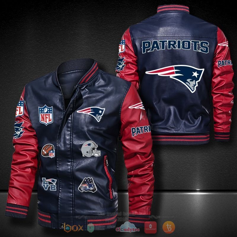 NFL_New_England_Patriots_logo_team_Bomber_leather_jacket