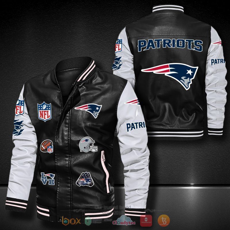 NFL_New_England_Patriots_logo_team_Bomber_leather_jacket_1