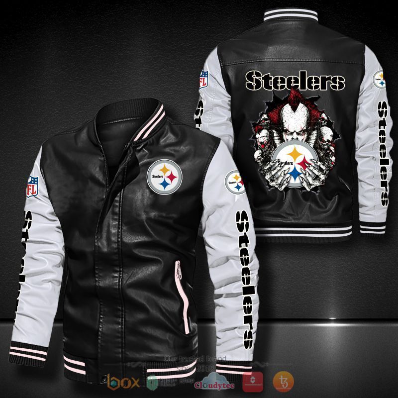 NFL_Pittsburgh_Steelers_IT_Pennywise_Bomber_leather_jacket