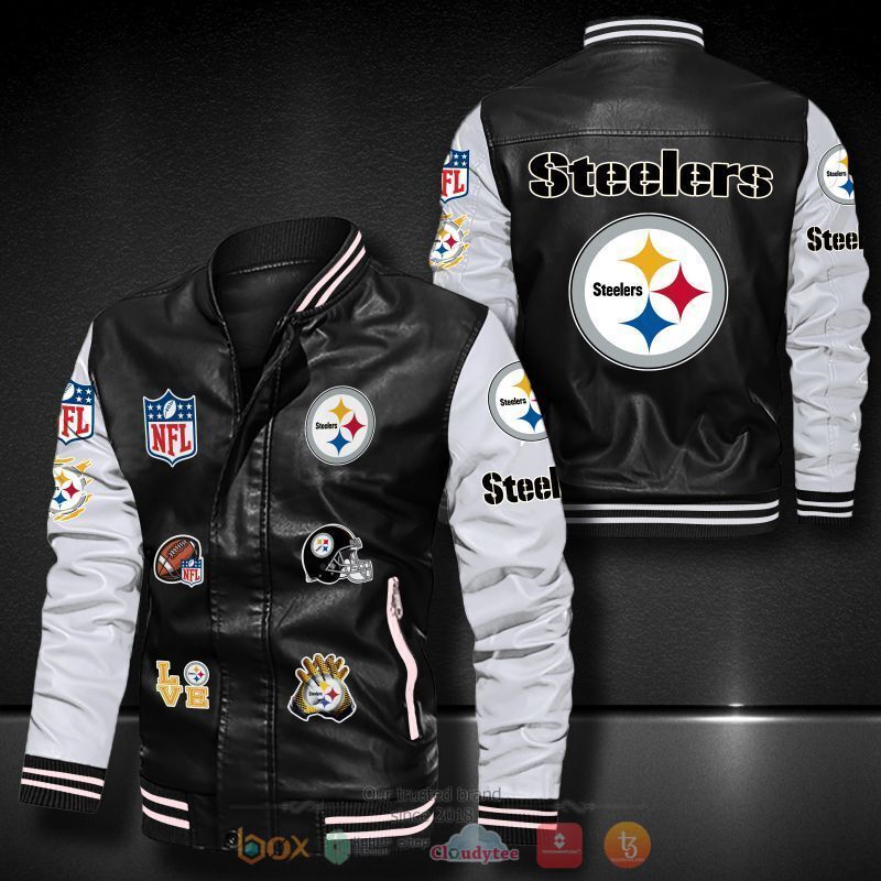 NFL_Pittsburgh_Steelers_logo_team_Bomber_leather_jacket
