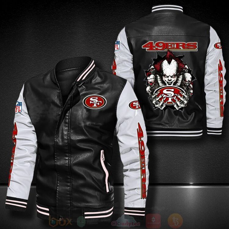 NFL_San_Francisco_49ers_IT_Clown_Pennywise_Bomber_Leather_Jacket
