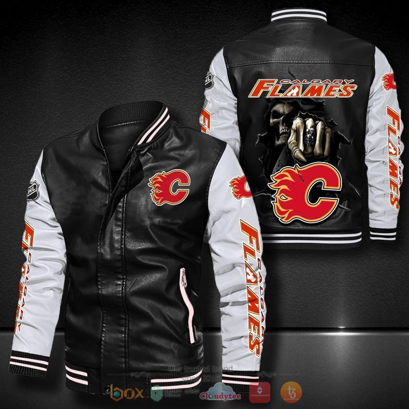 NHL_Calgary_Flames_Death_God_Bomber_leather_jacket