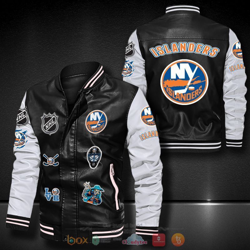 NHL_New_York_Islanders_logo_team_Bomber_leather_jacket