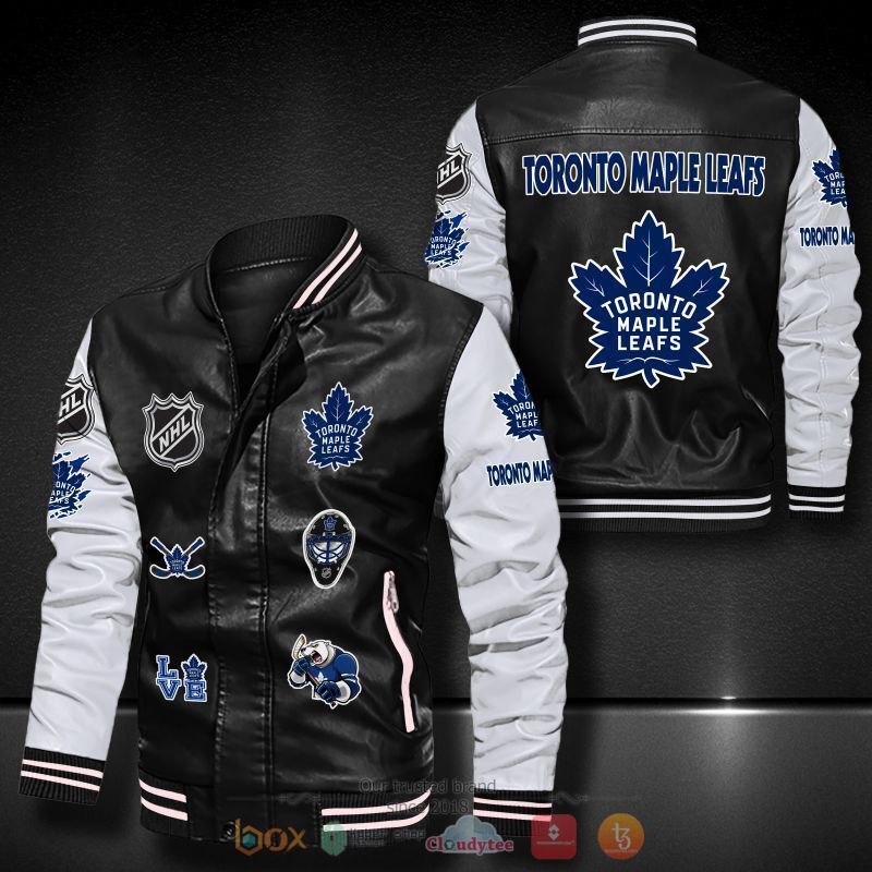NHL_Toronto_Maple_Leafs_logo_team_Bomber_leather_jacket