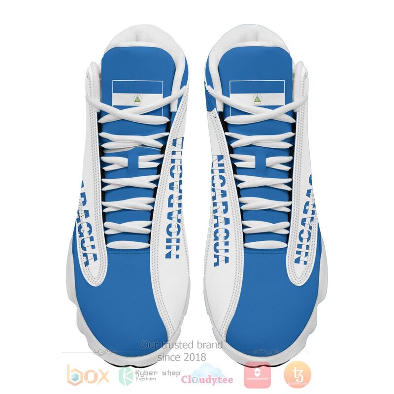 Nicaragua_Personalized_Blue_Air_Jordan_13_Shoes_1