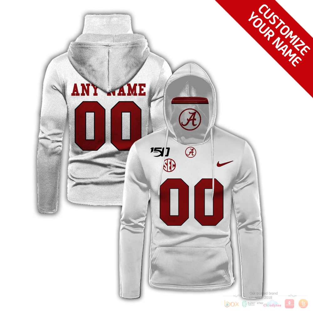 Personalized_Alabama_Crimson_Tide_SEC_150_Nike_white_custom_hoodie_mask
