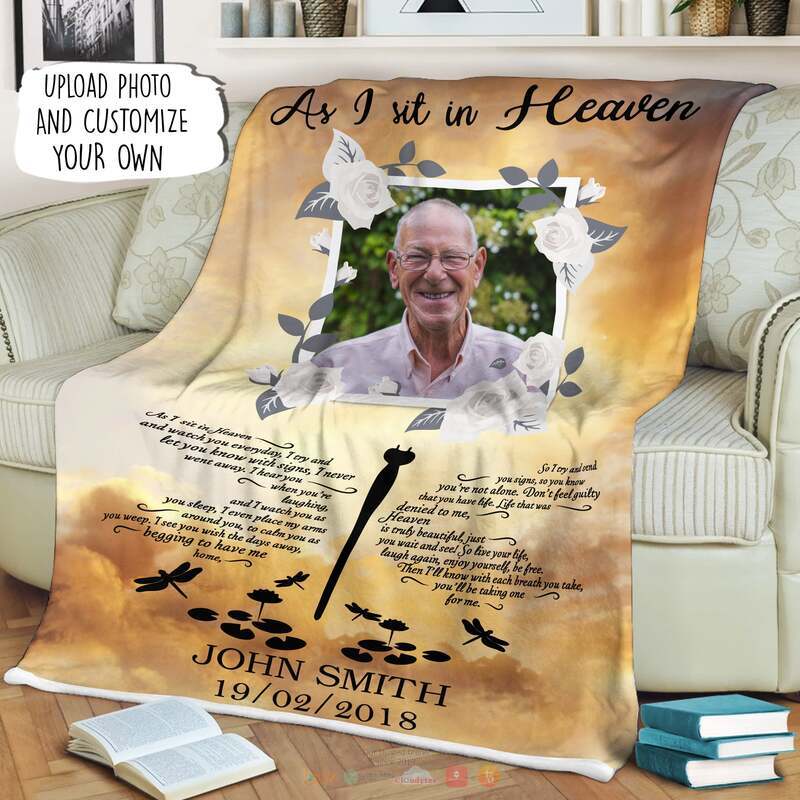 Personalized_As_I_Sit_In_The_Heaven_and_I_watch_you_everyday_blanket