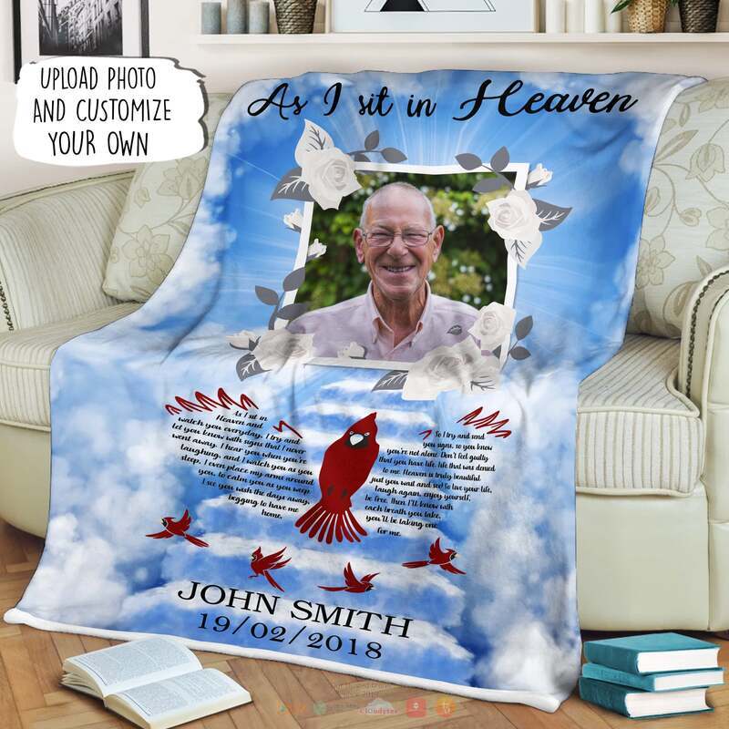 Personalized_As_I_Sit_In_The_Heaven_and_I_watch_you_everyday_blanket_1