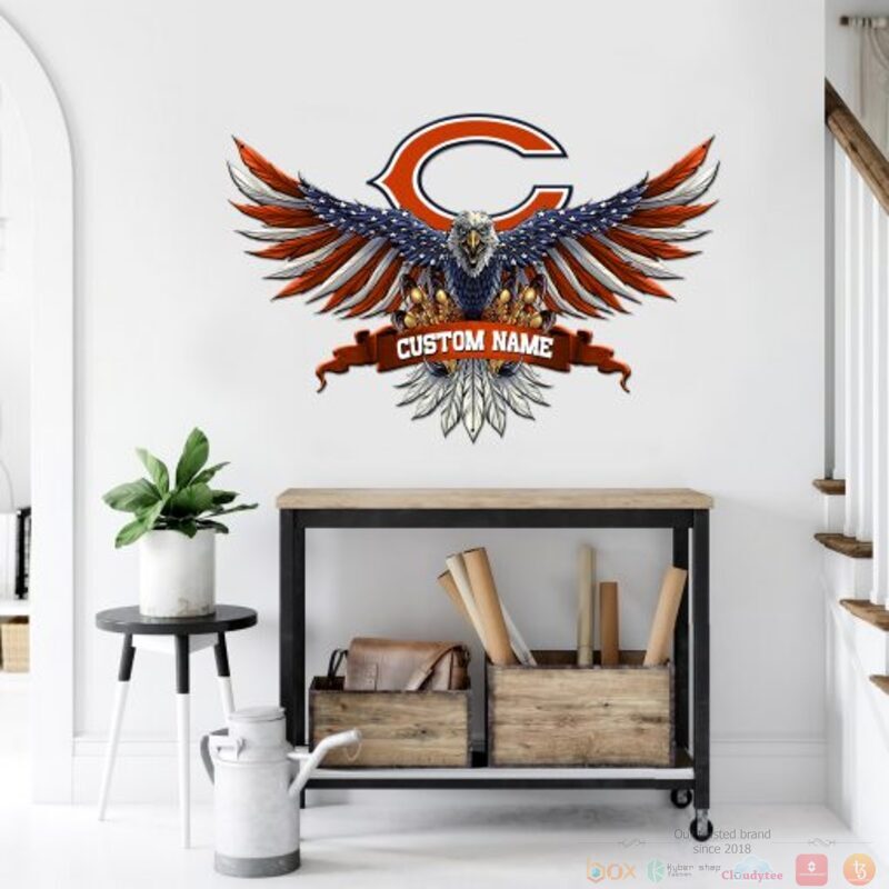 Personalized_Chicago_Bears_NFL_Eagle_American_Flag_Custom_Metal_Sign