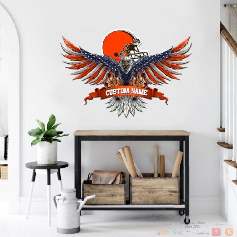 Personalized_Cleveland_Browns_NFL_Eagle_American_Flag_Custom_Metal_Sign