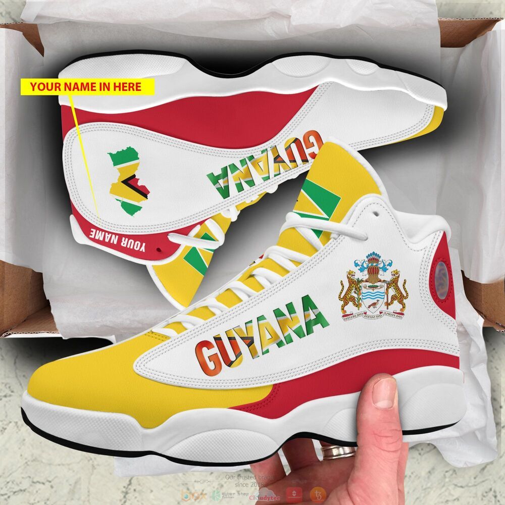 Personalized_Coat_of_arms_of_Guyana_custom_Air_Jordan_13_shoes