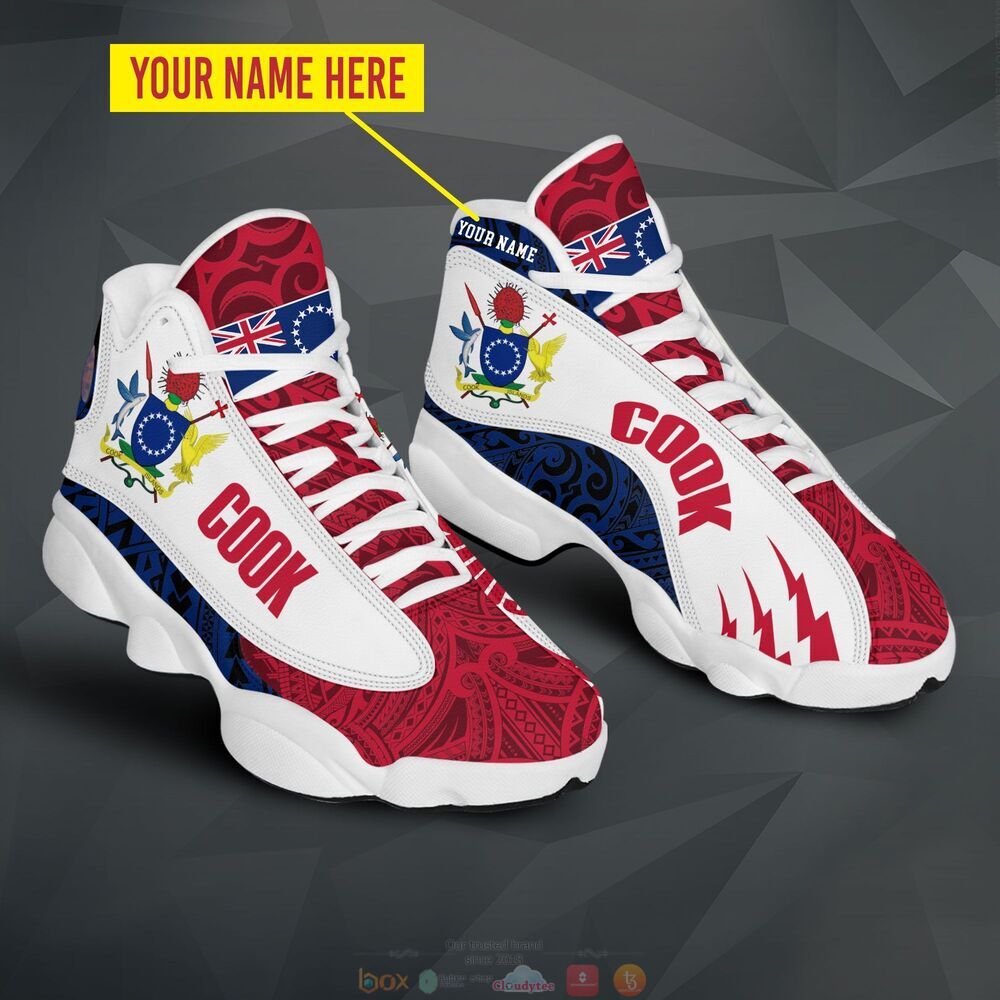 Personalized_Cook_Islands_red_white_custom_Air_Jordan_13_shoes_1