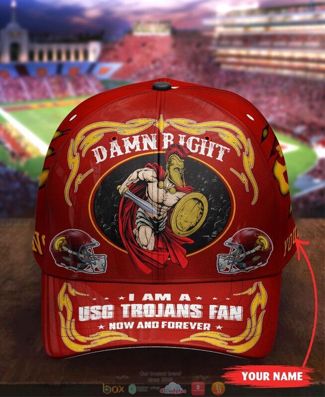 Personalized_Damn_Right_I_am_a_USC_Trojans_fan_now_and_forever_custom_cap