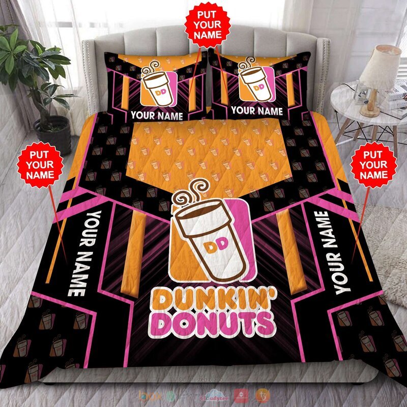 Personalized_Dunkin_Donuts_Custom_Quilt_Bedding_Set