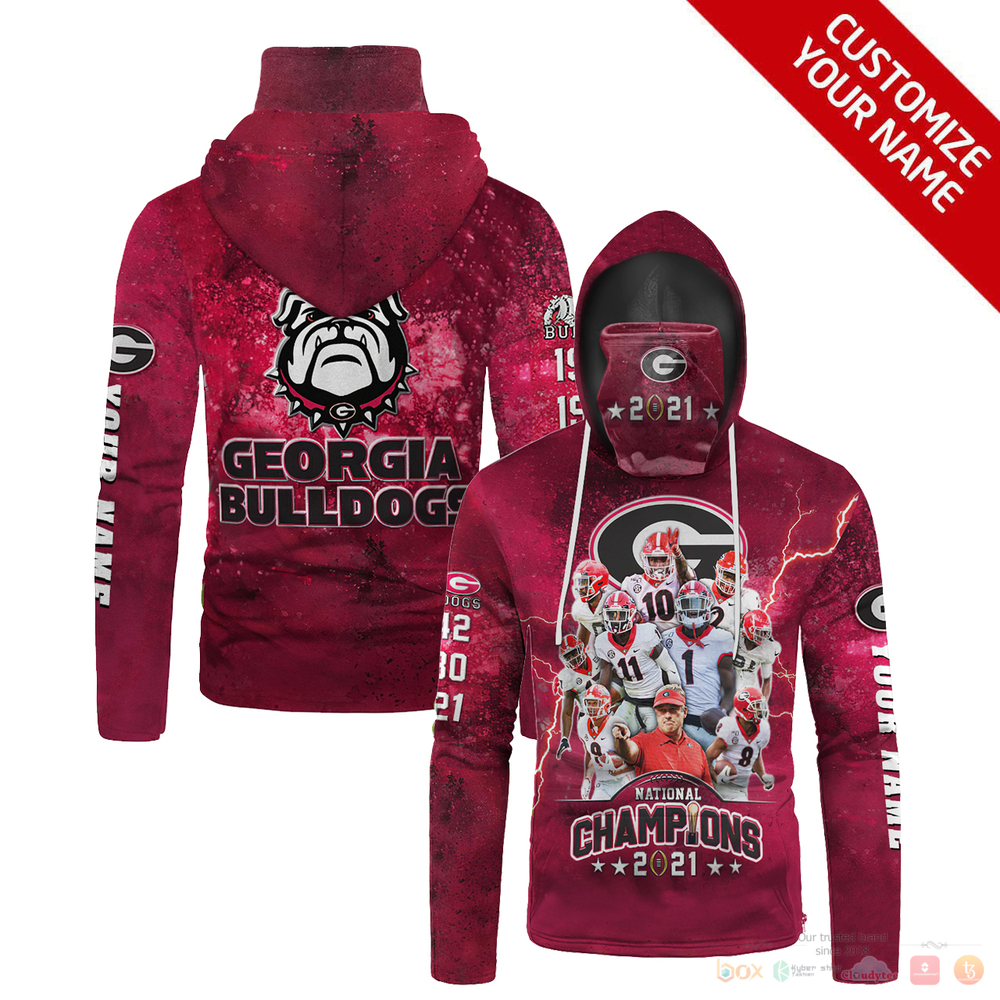 Personalized_Georgia_Bulldogs_2021_National_champions_players_red_custom_hoodie_mask