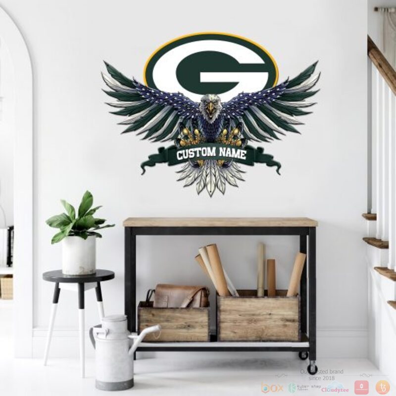 Personalized_Green_Bay_Packers_NFL_Eagle_American_Flag_Custom_Metal_Sign