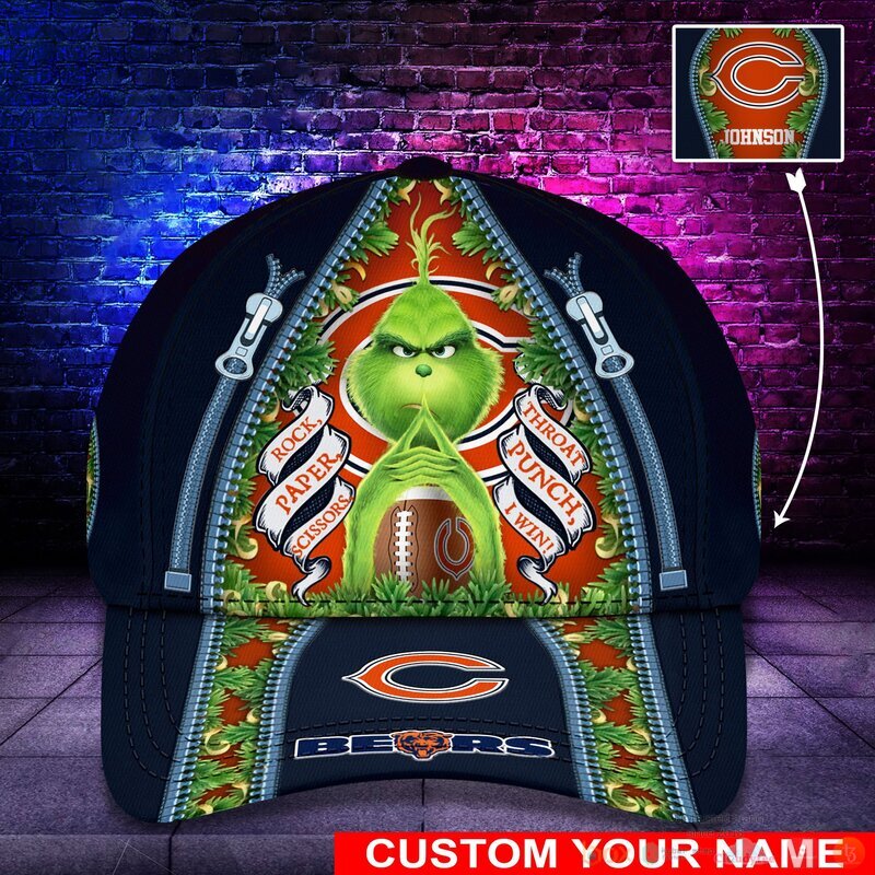 Personalized_Grinch_Chicago_Bears_NFL_Custom_Cap