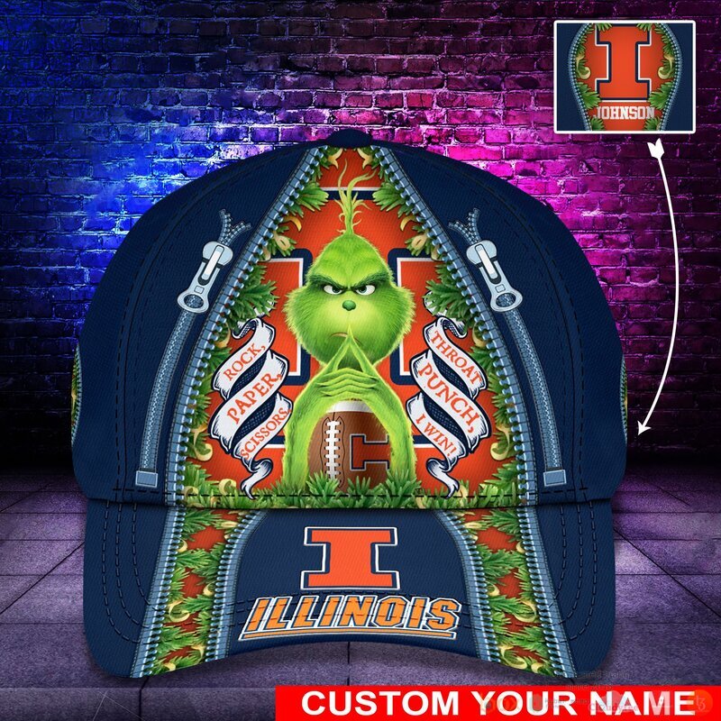 Personalized_Grinch_Illinois_Fighting_Illini_NCAA_Custom_Cap