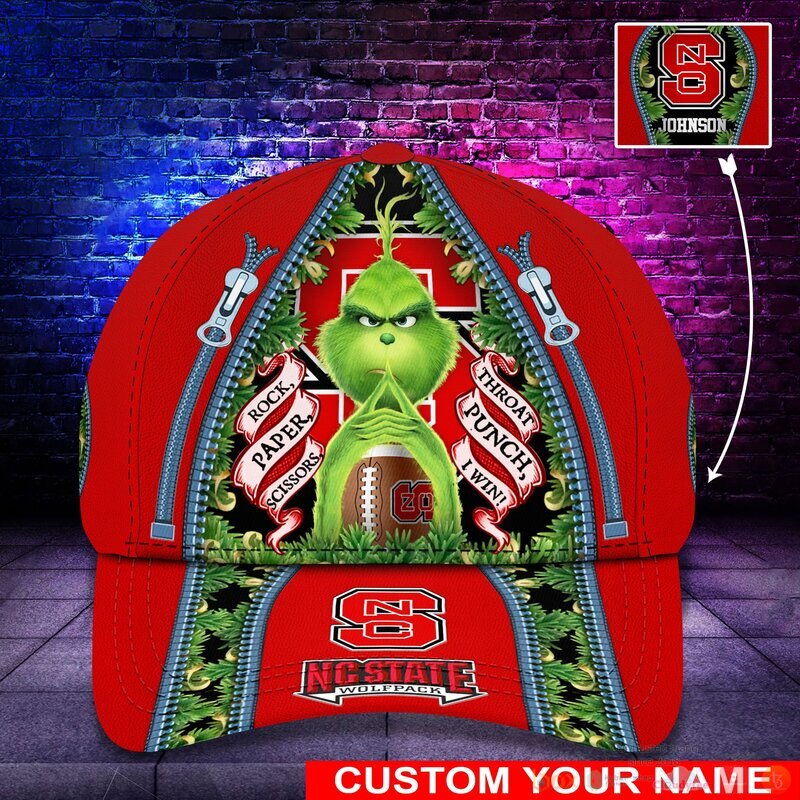 Personalized_Grinch_NC_State_Wolfpack_NCAA_Custom_Cap