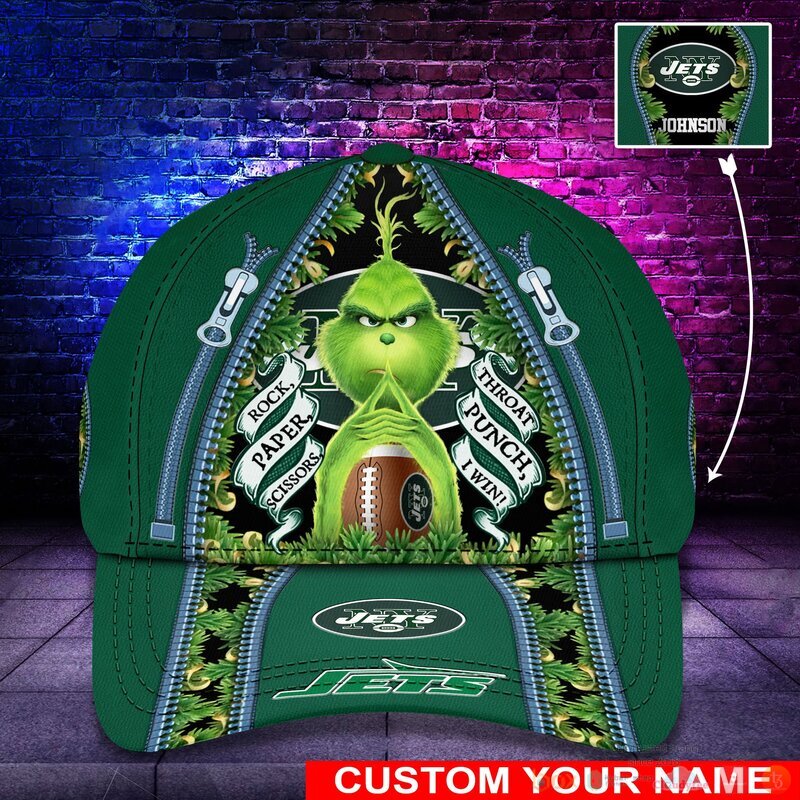 Personalized_Grinch_New_York_Jets_NFL_Custom_Cap