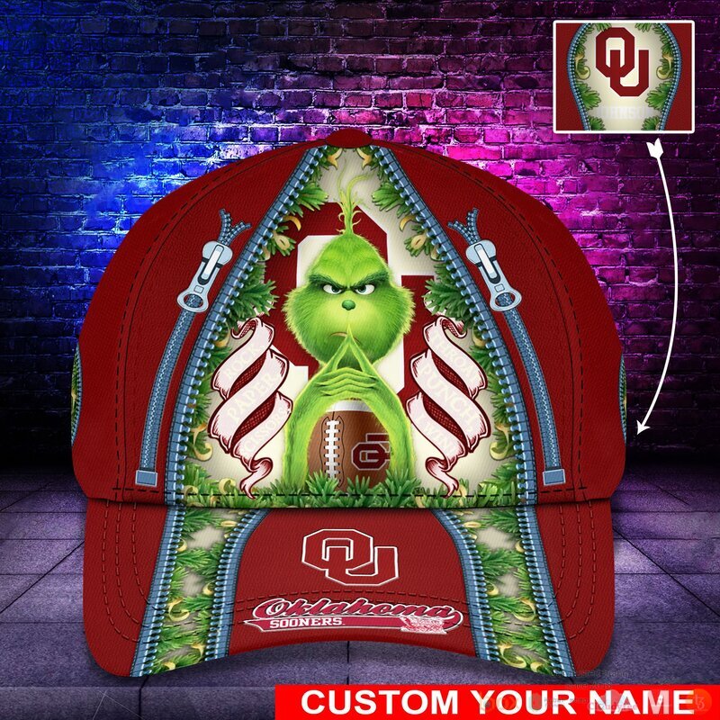 Personalized_Grinch_Oklahoma_Sooners_NCAA_Custom_Cap