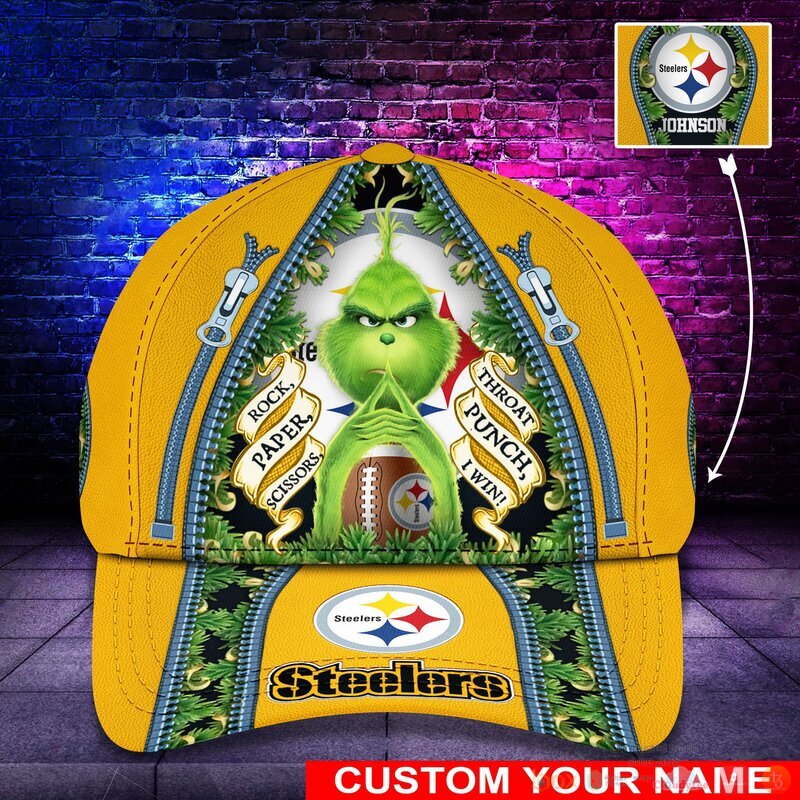 Personalized_Grinch_Pittsburgh_Steelers_NFL_Custom_Cap