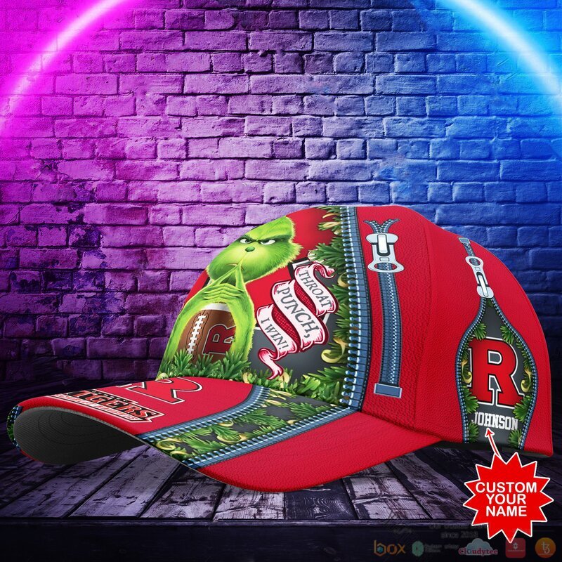 Personalized_Grinch_Rutgers_Scarlet_Knights_NCAA_Custom_Cap_1