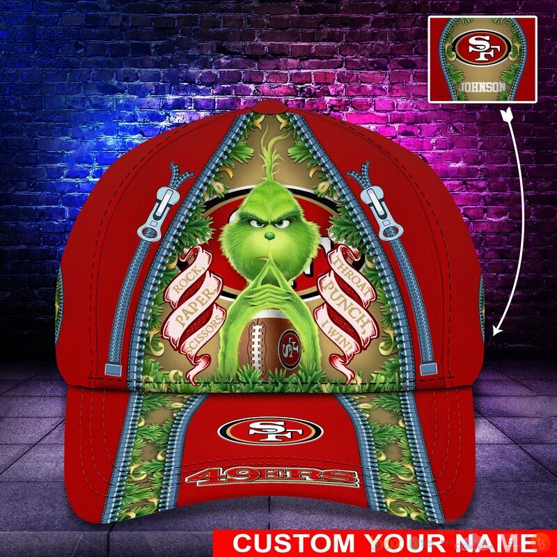 Personalized_Grinch_San_Francisco_49ers_NFL_Custom_Cap