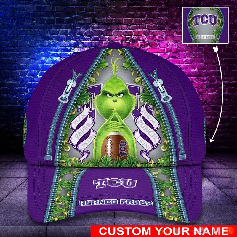 Personalized_Grinch_TCU_Horned_Frogs_NCAA_Custom_Cap