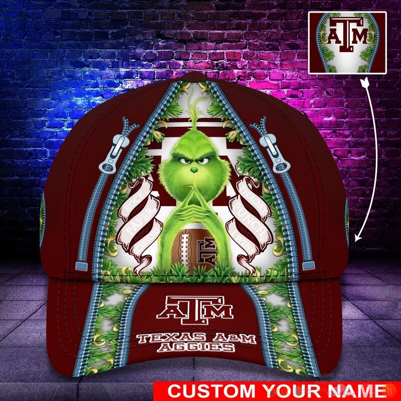 Personalized_Grinch_Texas_AM_Aggies_NCAA_Custom_Cap