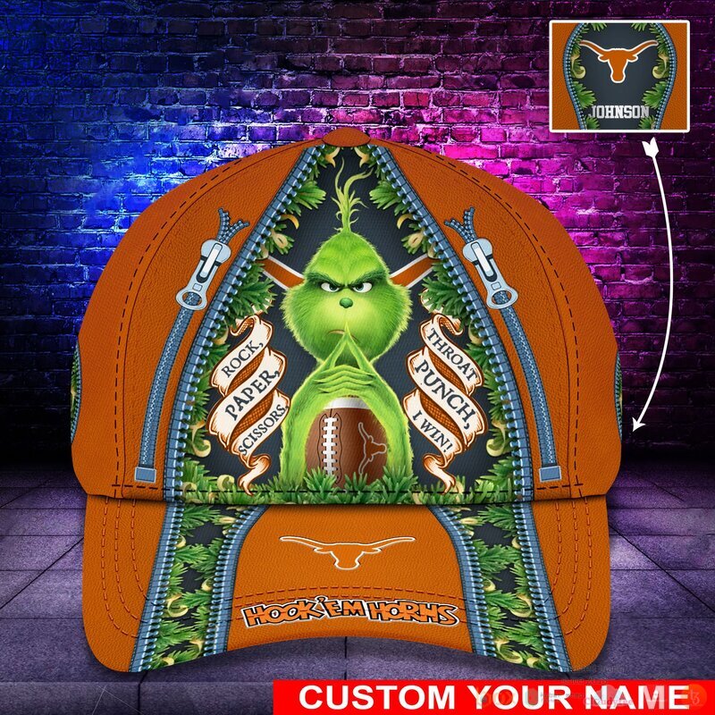 Personalized_Grinch_Texas_Longhorns_NCAA_Custom_Cap