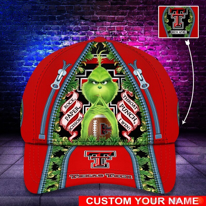 Personalized_Grinch_Texas_Tech_Red_Raiders_NCAA_Custom_Cap