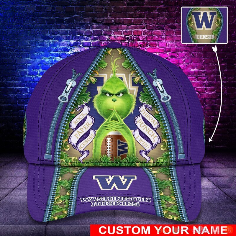 Personalized_Grinch_Washington_Huskies_NCAA_Custom_Cap