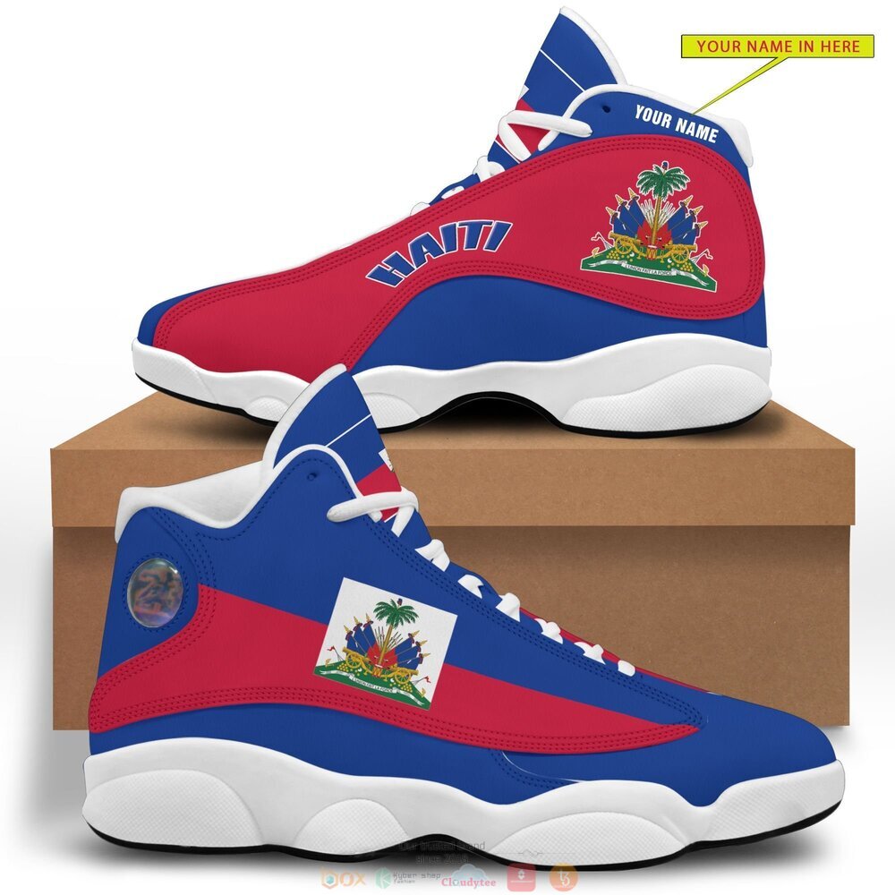 Personalized_Haiti_blue_red_custom_Air_Jordan_13_shoes