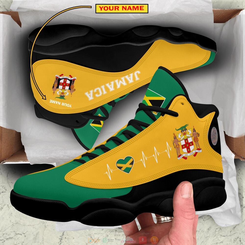 Personalized_Jamaica_green_yellow_custom_Air_Jordan_13_shoes