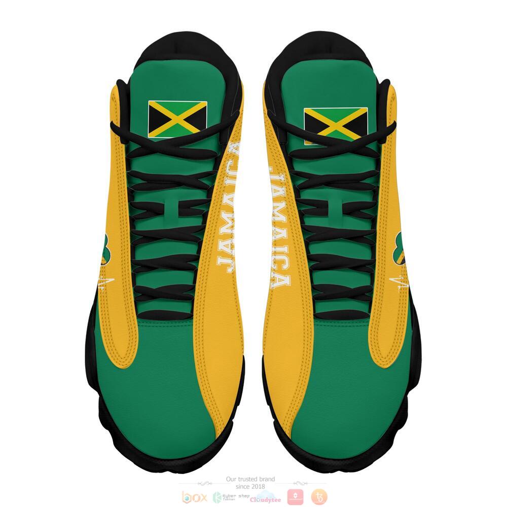 Personalized_Jamaica_green_yellow_custom_Air_Jordan_13_shoes_1