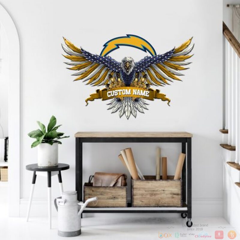 Personalized_Los_Angeles_Chargers_NFL_Eagle_American_Flag_Custom_Metal_Sign