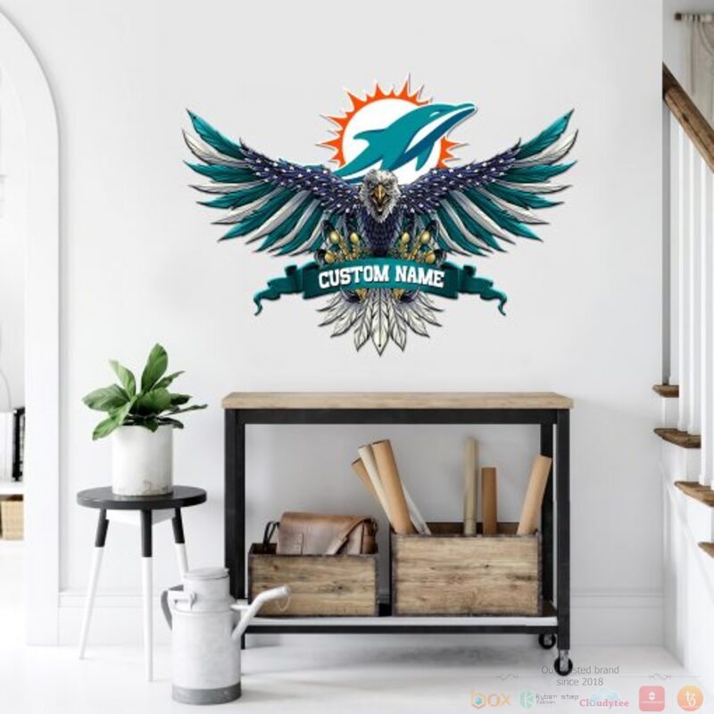 Personalized_Miami_Dolphins_NFL_Eagle_American_Flag_Custom_Metal_Sign