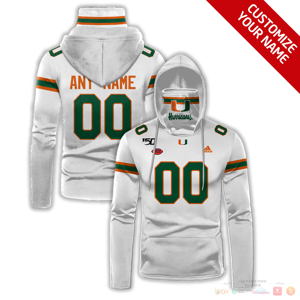 Personalized_Miami_Hurricanes_ACC_Adidas_white_custom_hoodie_mask