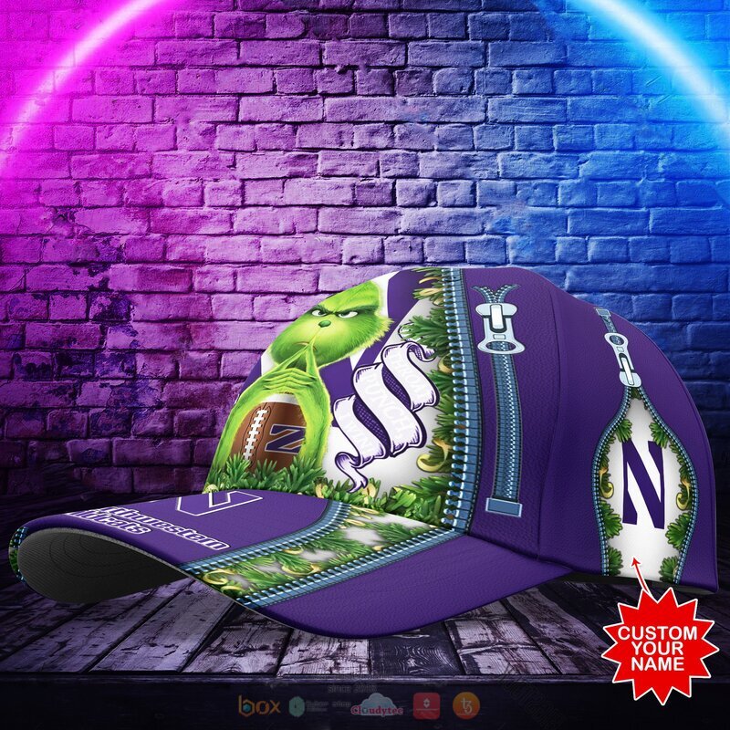 Personalized_NCAA_Northwestern_Wildcats_The_Grinch_Cap_1