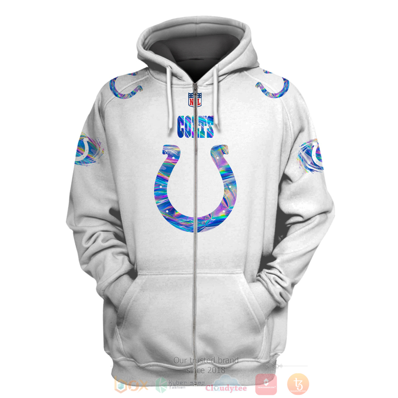 Personalized_NFL_Indianapolis_Colts_White_Hologram_Color_3D_Hoodie_Shirt_1