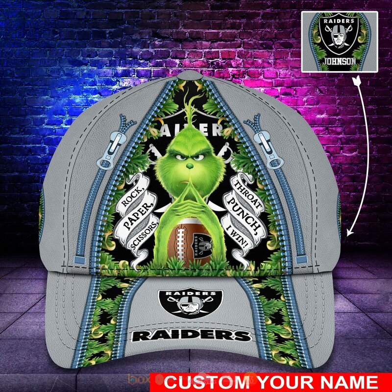 Personalized_NFL_Oakland_Raiders_The_Grinch_Cap