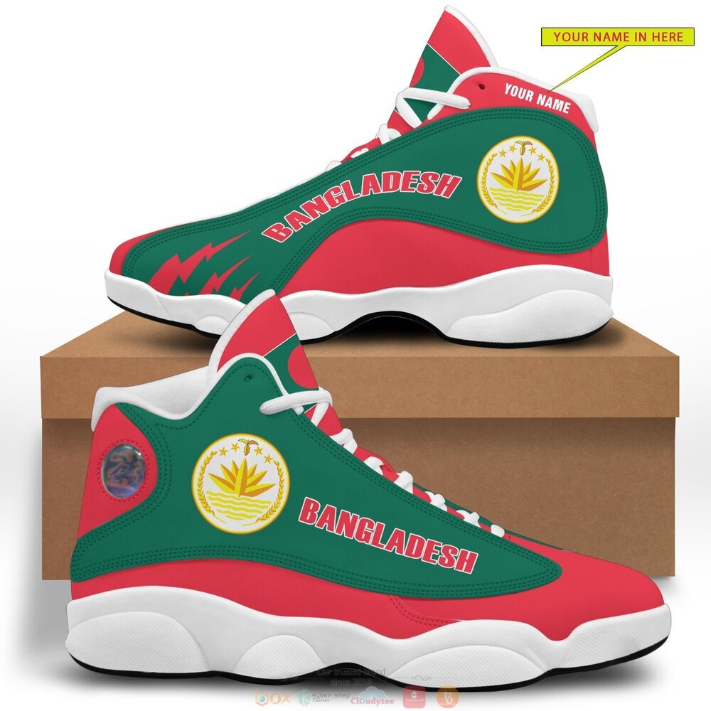 Personalized_National_Emblem_of_Bangladesh_custom_Air_Jordan_13_shoes
