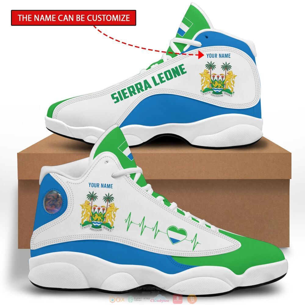 Personalized_Sierra_Leone_flag_custom_Air_Jordan_13_shoes